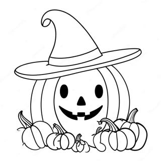 Funny Pumpkin With Hat Coloring Page 23701 5176