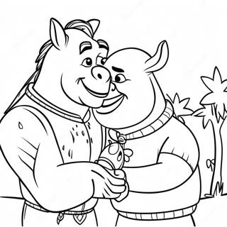 Shrek And Donkey Friendship Coloring Page 24075-5242