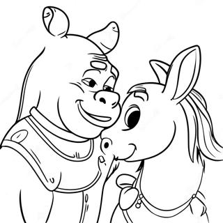 Shrek And Donkey Friendship Coloring Page 24075-5243