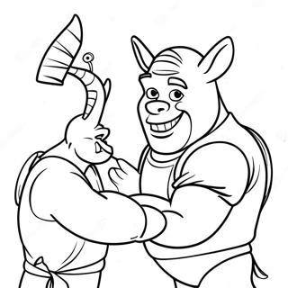 Shrek And Donkey Friendship Coloring Page 24075-5244