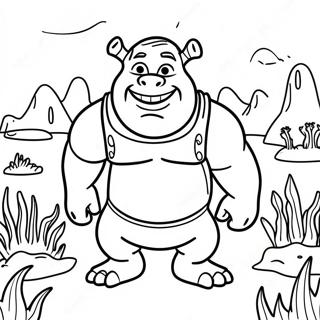 Shrek In The Swamp Coloring Page 24076-5246