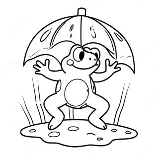 Happy Toad Jumping In The Rain Coloring Page 24258-5287
