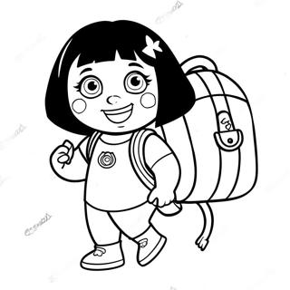 Dora The Explorer With Backpack Coloring Page 24532-5345