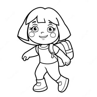 Dora The Explorer With Backpack Coloring Page 24532-5346