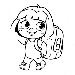 Dora The Explorer With Backpack Coloring Page 24532-5347