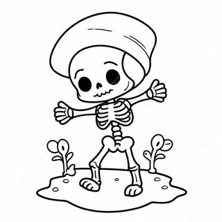 Cute Cartoon Skeleton Coloring Page 24617-5363