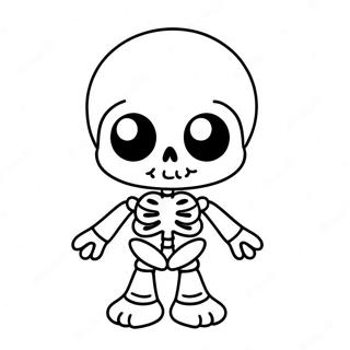 Cute Cartoon Skeleton Coloring Page 24617-5364