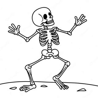 Spooky Skeleton Dancing Coloring Page 24618-5365