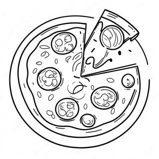 Cheesy Pizza With Toppings Coloring Page 24884-5421