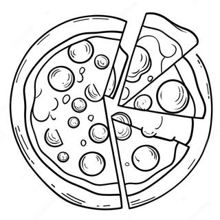 Cheesy Pizza With Toppings Coloring Page 24884-5424