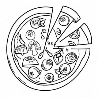 Veggie Pizza With Colorful Vegetables Coloring Page 24886-5430