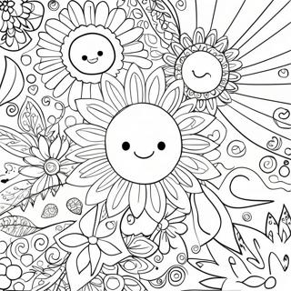 Groovy Flower Power Hippie Coloring Page 24988 5452