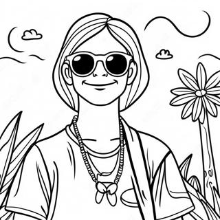 Chill Hippie Boy With Sunglasses Coloring Page 24990 5457