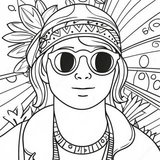 Chill Hippie Boy With Sunglasses Coloring Page 24990 5459
