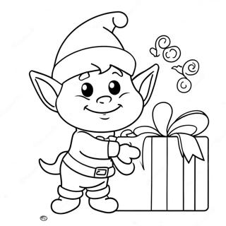 Jolly Elf Decorating Gifts Coloring Page 25165-5494