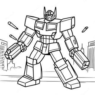 Optimus Prime In Battle Coloring Page 25430-5542