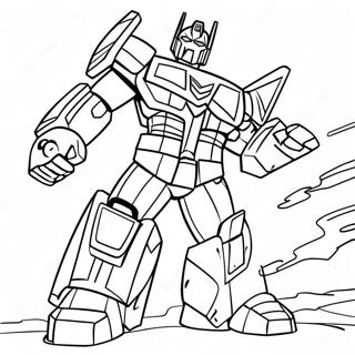 Optimus Prime In Battle Coloring Page 25430-5544