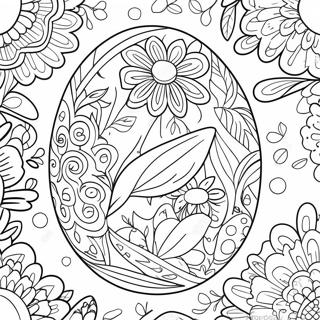 Floral Pattern Easter Egg Coloring Page 2551-2697