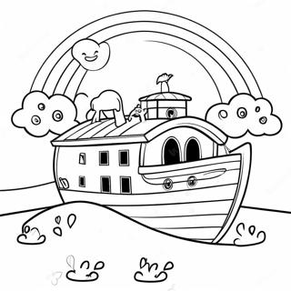 Noah S Ark Under A Rainbow Coloring Page 25809-5628