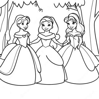 Disney Princesses In Winter Wonderland Coloring Page 25892-5645