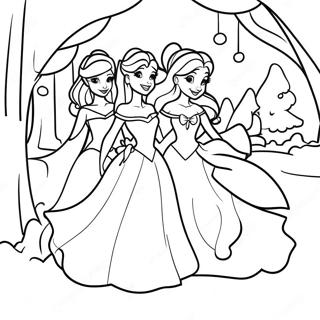 Disney Princesses In Winter Wonderland Coloring Page 25892-5647