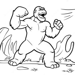King Kong Battling Dinosaurs Coloring Page 25986-5678