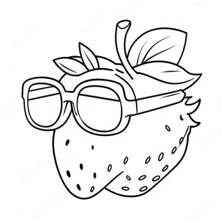 Strawberry With Sunglasses Coloring Page 26076-5696