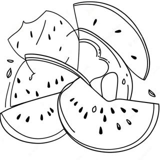 Juicy Watermelon Slices Coloring Page 26162-5704