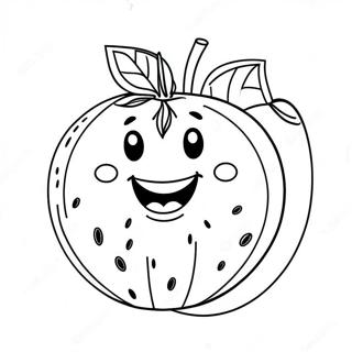 Happy Watermelon Character Coloring Page 26163-5706