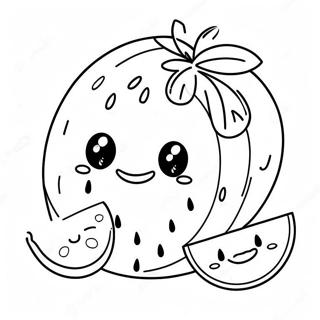 Cute Watermelon With A Smile Coloring Page 26165-5715