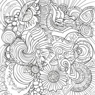 Colorful Geometric Abstract Patterns Coloring Page 26435-5762