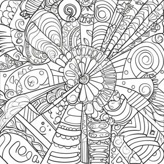 Colorful Geometric Abstract Patterns Coloring Page 26435-5763