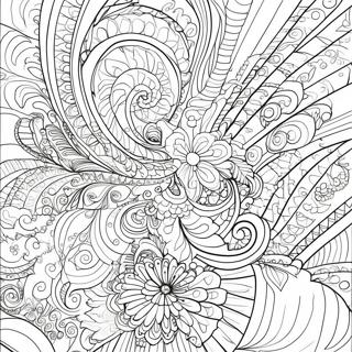 Intricate Swirling Lines Abstract Coloring Page 26436-5765