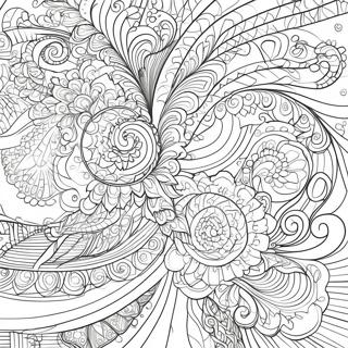 Intricate Swirling Lines Abstract Coloring Page 26436-5766