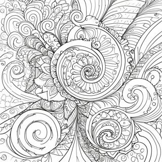 Intricate Swirling Lines Abstract Coloring Page 26436 5767