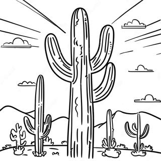 Tall Saguaro Cactus Coloring Page 26622-5806