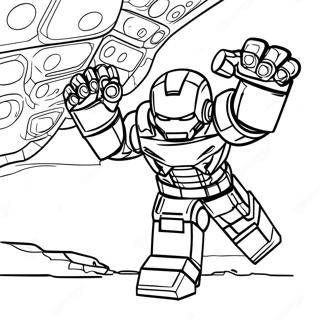 Lego Iron Man Action Pose Coloring Page 26718-5825