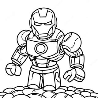 Lego Iron Man Action Pose Coloring Page 26718-5826