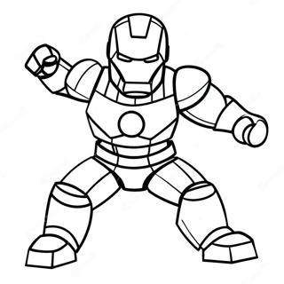 Lego Iron Man Action Pose Coloring Page 26718-5827