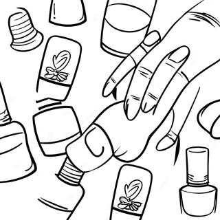 Colorful Nail Polish Makeup Coloring Page 26908-5872