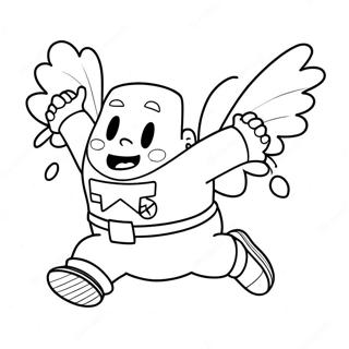 Captain Underpants Flying Through The Air Coloring Page 27003-5883