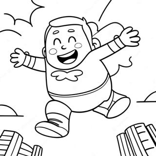 Captain Underpants Flying Through The Air Coloring Page 27003-5884