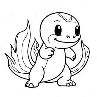 Charmander With Flames Coloring Page 27089-5906