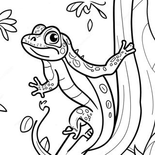 Colorful Lizard Climbing A Tree Coloring Page 27192-5913