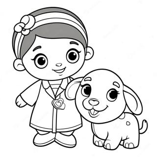 Doc Mcstuffins With Lambie Coloring Page 27294-5935