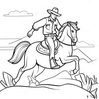 Cowboy Riding A Horse Coloring Page 27376-5954