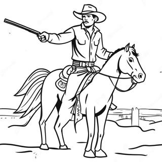 Wild West Cowboy With Lasso Coloring Page 27377-5957