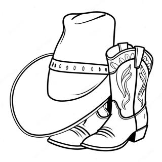 Cowboy Hat And Boots Coloring Page 27378 5963
