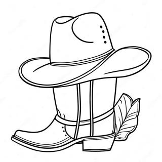 Cowboy Hat And Boots Coloring Page 27378 5964