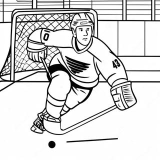 Exciting Hockey Player Scoring A Goal Coloring Page 27475-5974